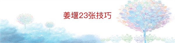 姜堰23张技巧