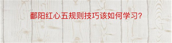 鄱阳红心五规则技巧该如何学习？