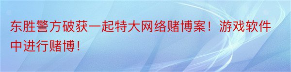 东胜警方破获一起特大网络赌博案！游戏软件中进行赌博！